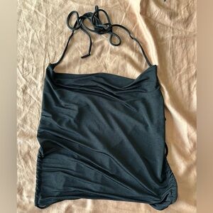 Fashion Nova Black satin lace up top